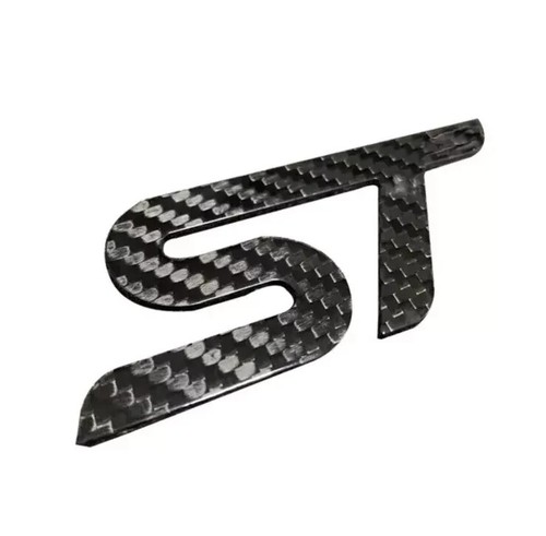 Black carbon fibre badge - carbon, st
