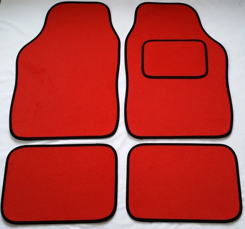 Red car mats black - car,
