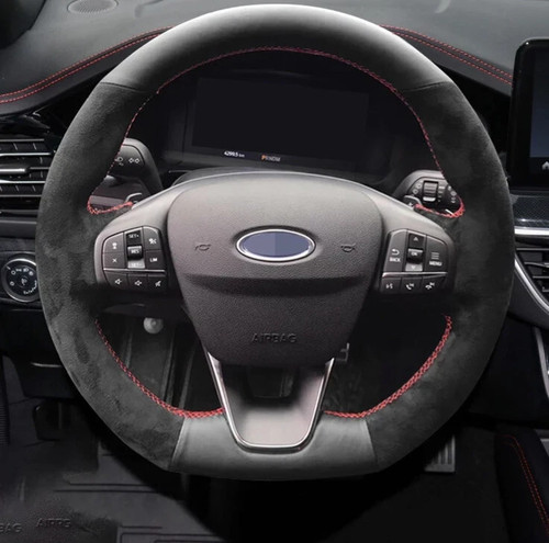 Suede leather steering wheel - steering,